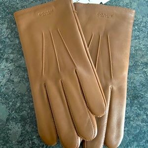Coach brown leather gloves